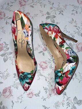 Jessica Simpson Multicolor Floral Heels
